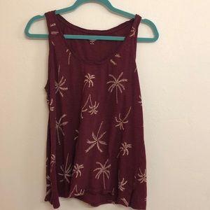 Maroon Palm Tree Tank - Old Navy